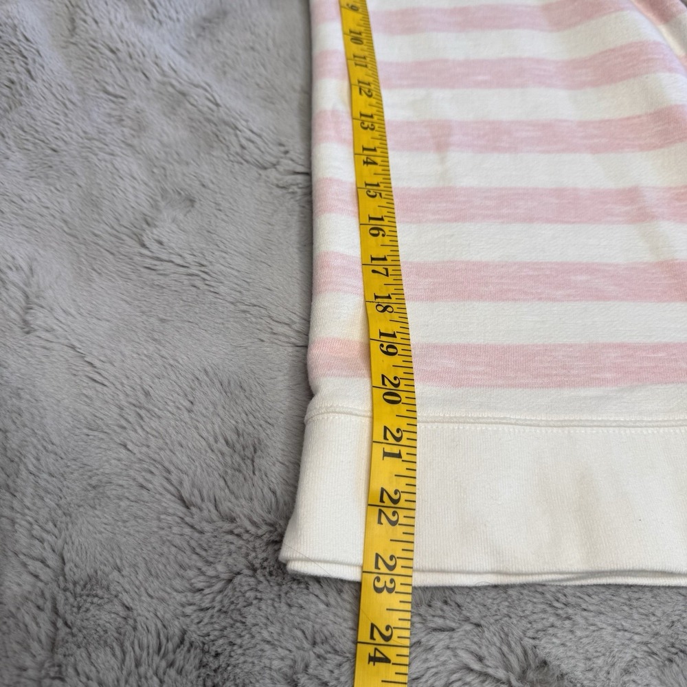 TALBOTS White Pink 100% Cotton STRIPE TOP SWEATSHIRT Medium - Picture 13 of 16